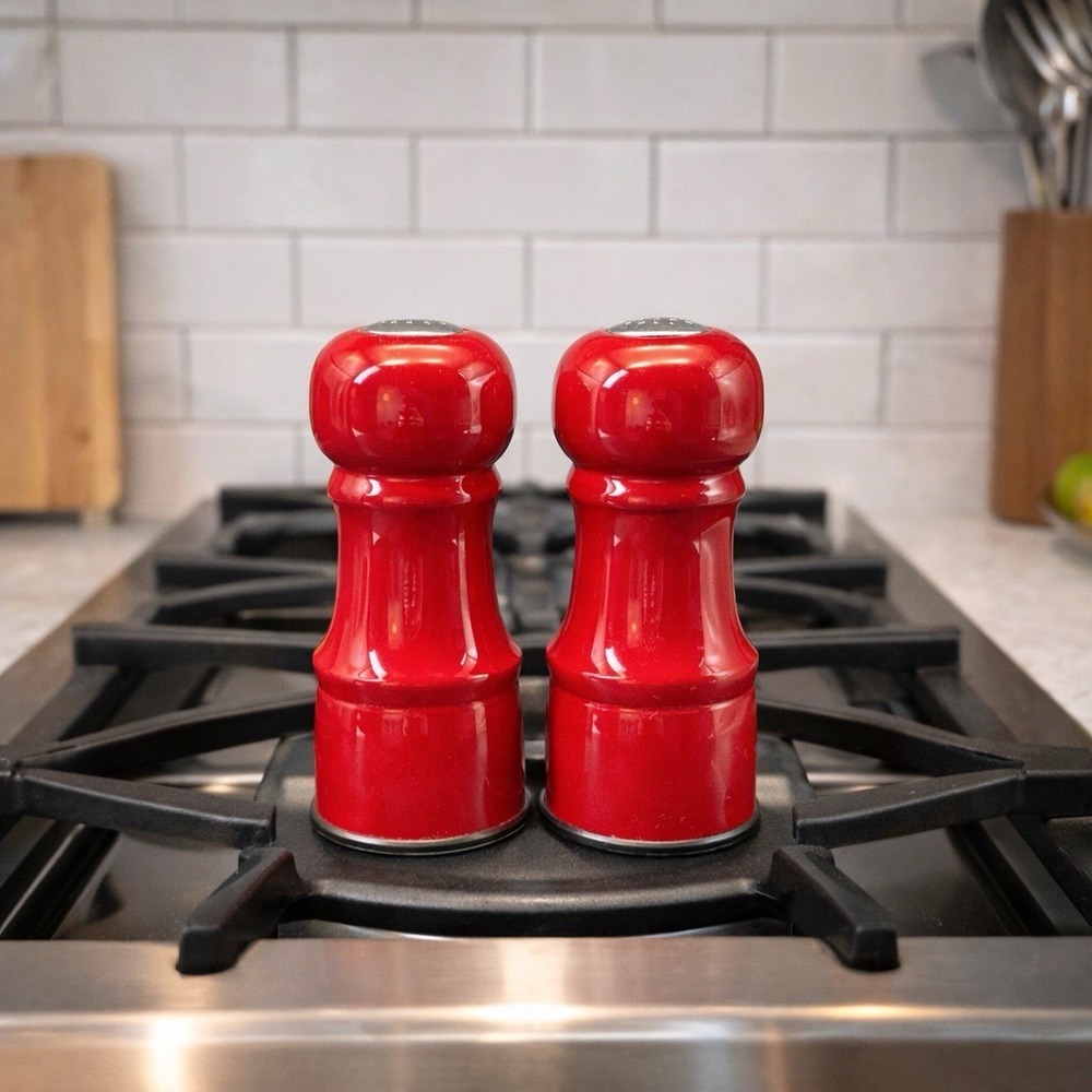 🧂🔥Trudeau Maison Red Salt & Pepper Shaker Set | MCM Table Decor‎